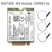 Dw5811e bezprzewodowy moduł EM7455 LTE 4G NGFF DW5811E 3P10Y 300 M dla E7270 E7470 E7370 E5570 Sem Fio FDD/TDD LTE Gobi6000 + ANTEN 1